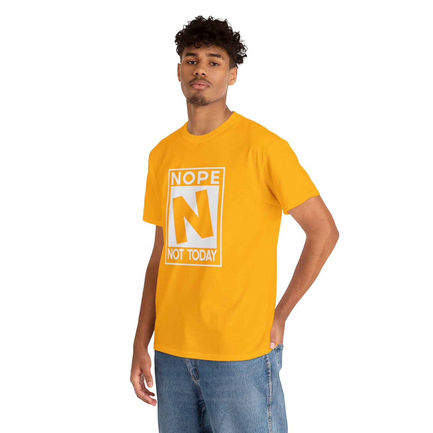 Nope Not Today rated N Unisex Heavy Cotton Tee - Wht Print