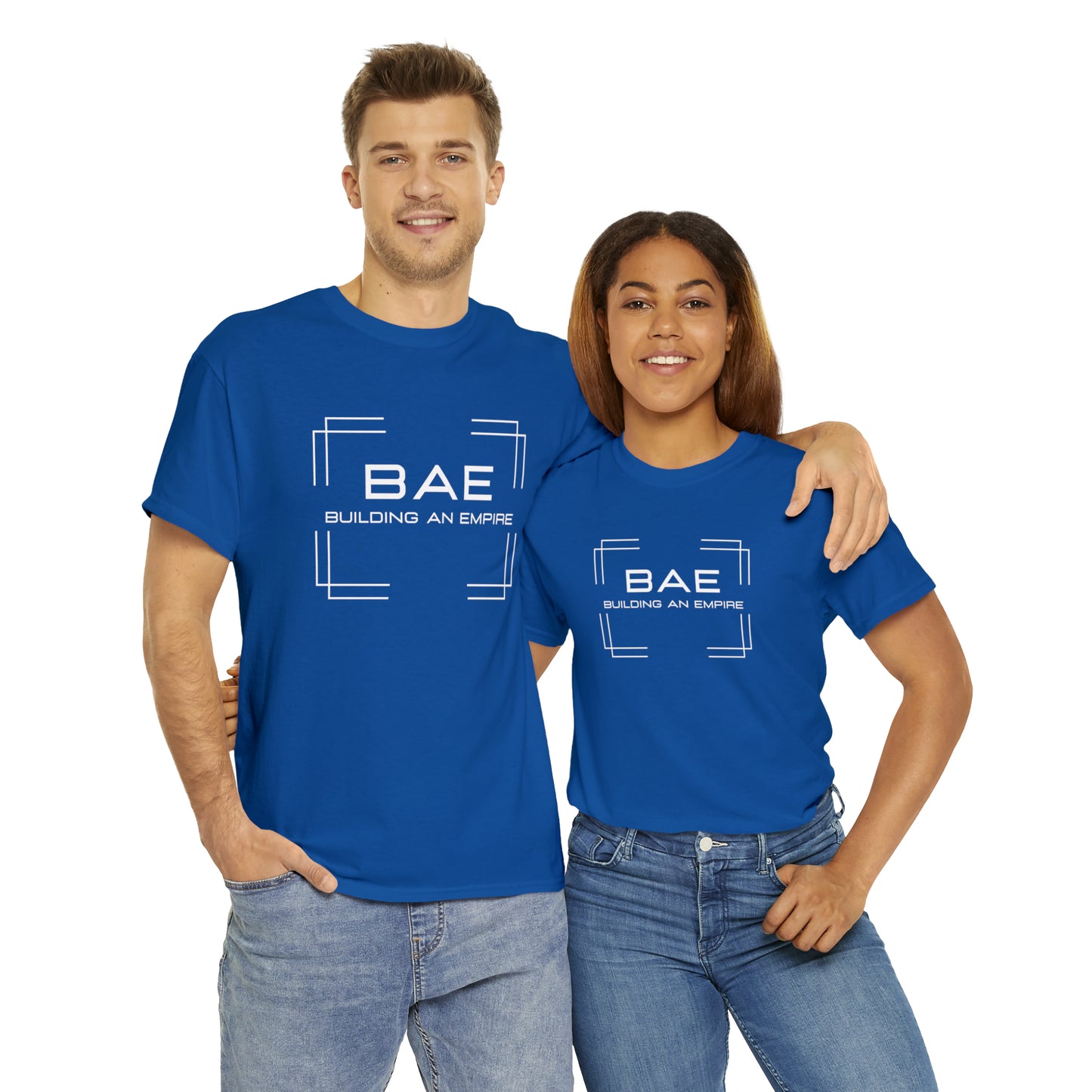 BAE Building An Empire Unisex Heavy Cotton Tee -White Silver Letters - Square