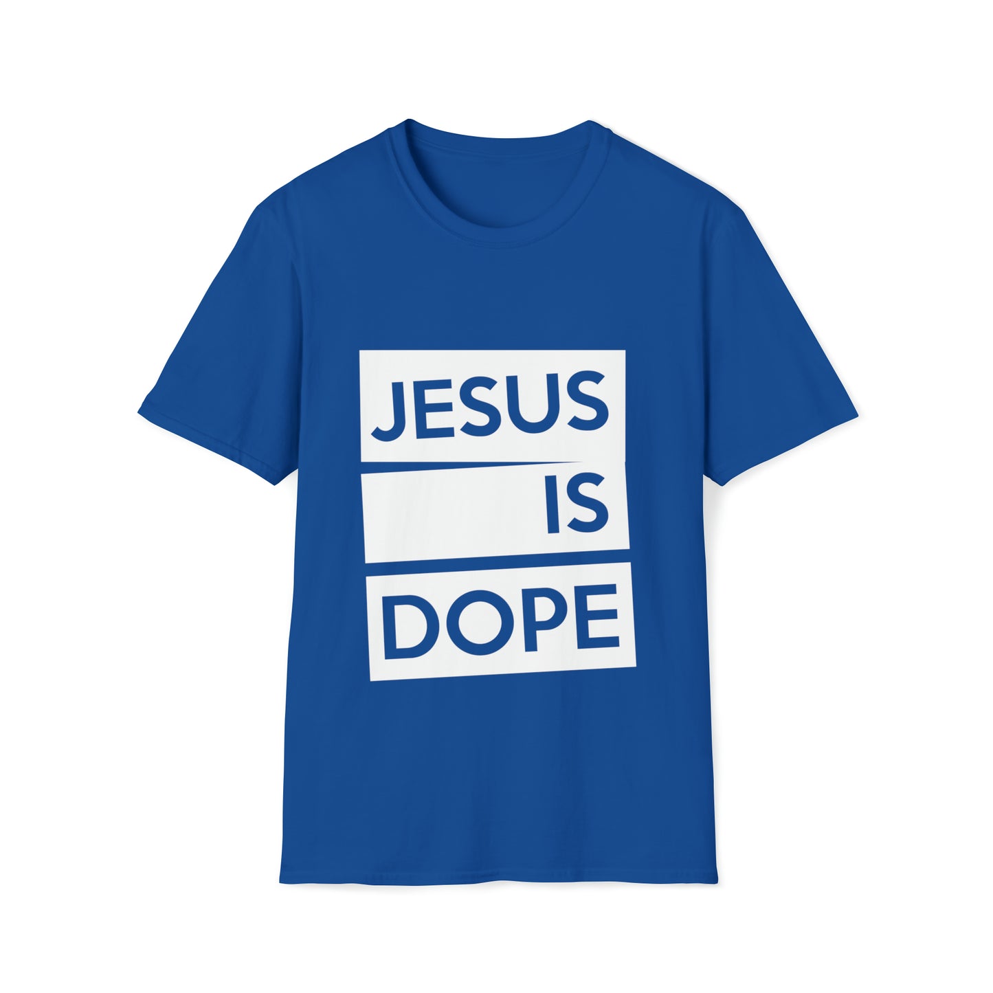 Jesus is Dope Inspirational Unisex Softstyle T-Shirt - White Print