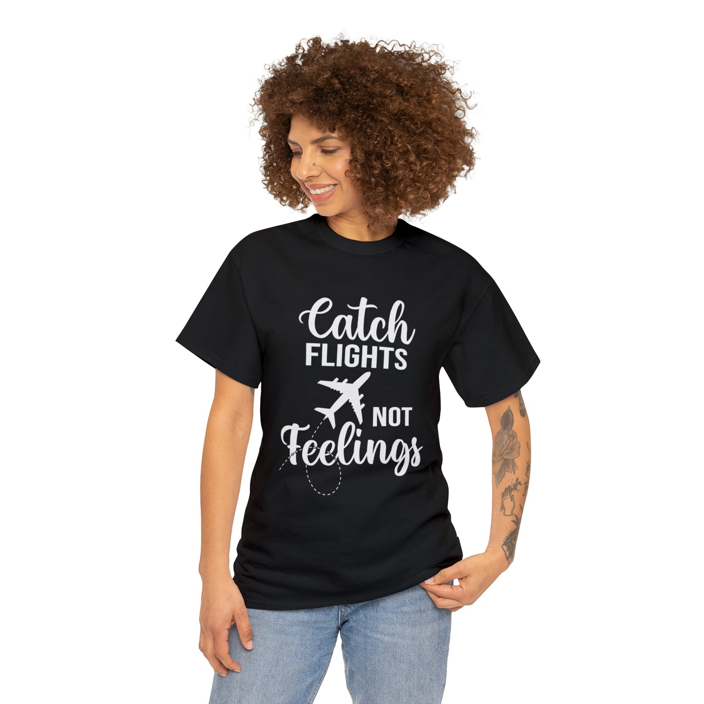 Catch Flights Not Feelings Unisex Heavy Cotton Tee