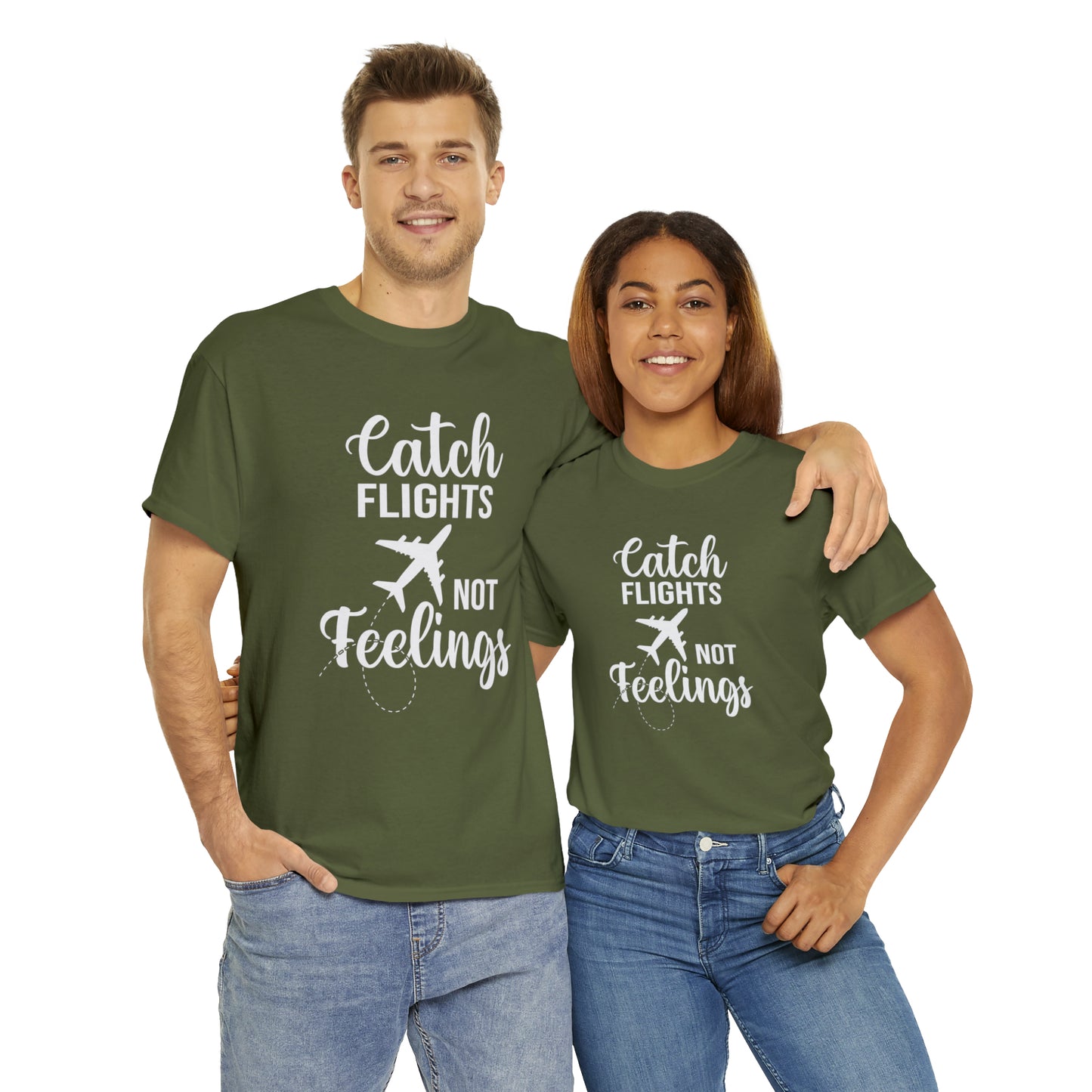 Catch Flights Not Feelings Unisex Heavy Cotton Tee