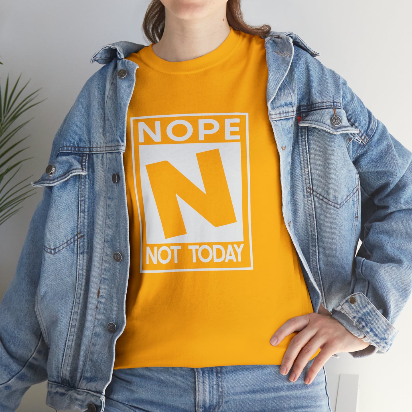 Nope Not Today rated N Unisex Heavy Cotton Tee - Wht Print