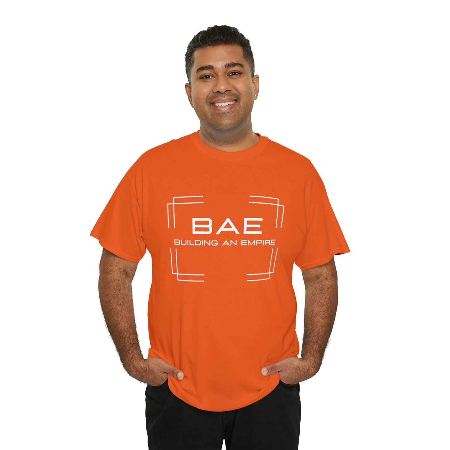 BAE Building An Empire Unisex Heavy Cotton Tee -White Silver Letters - Square