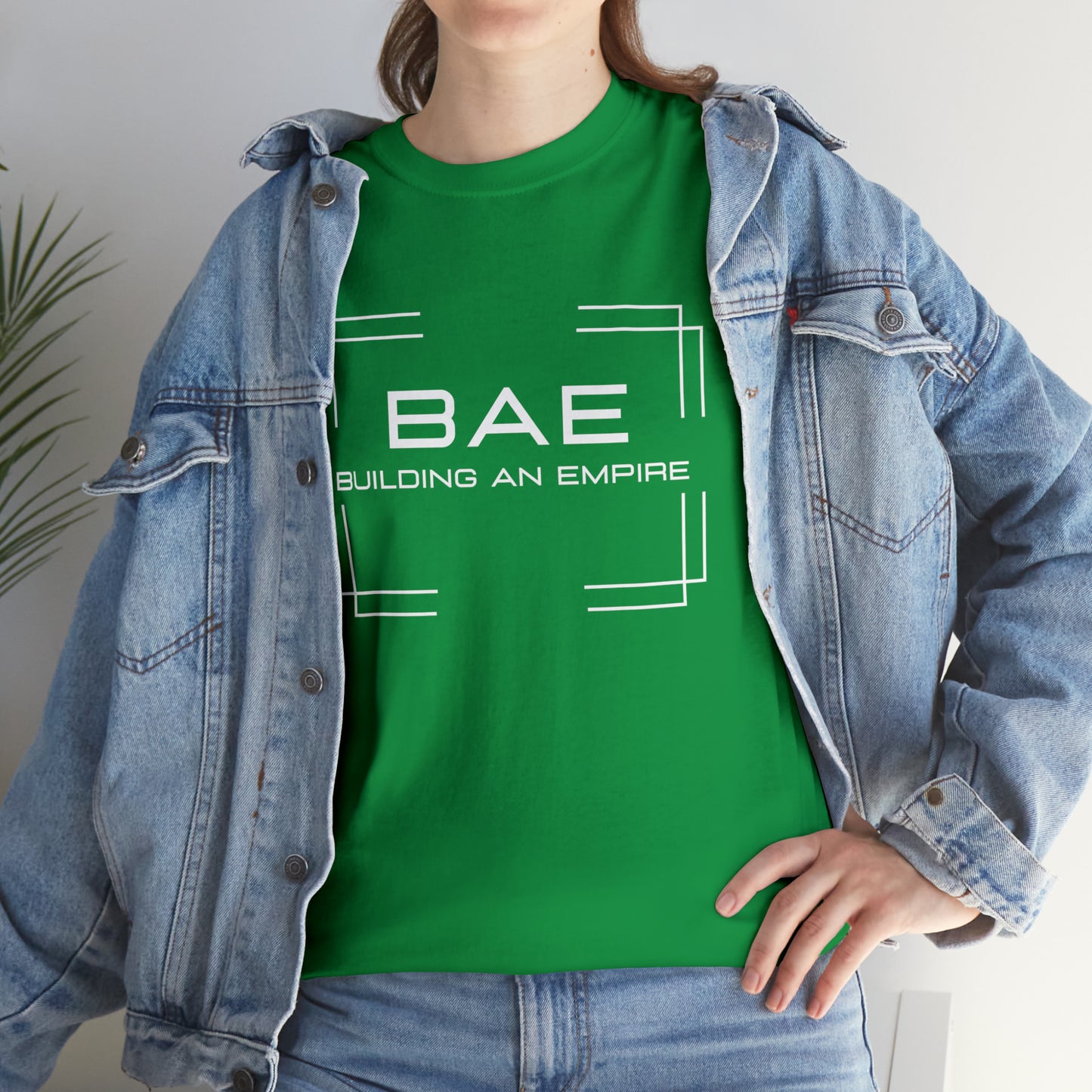 BAE Building An Empire Unisex Heavy Cotton Tee -White Silver Letters - Square