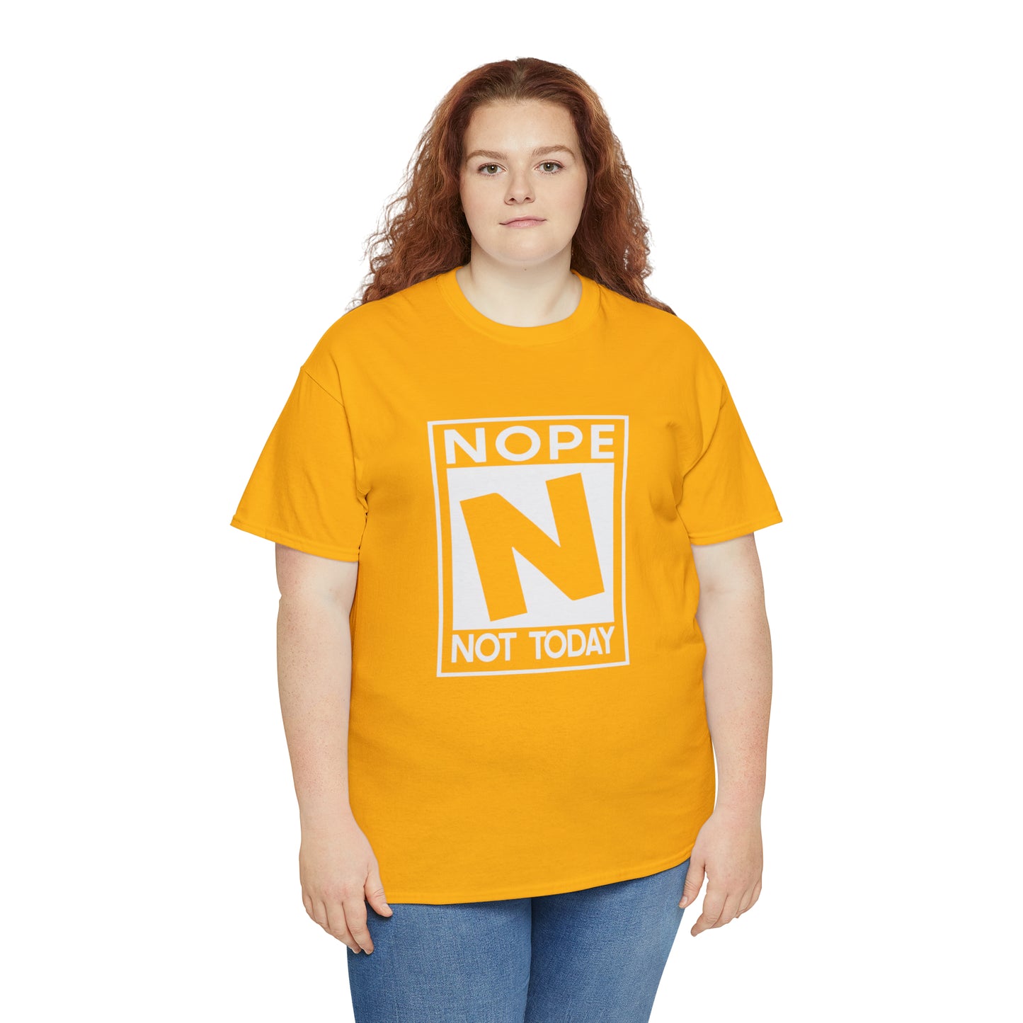 Nope Not Today rated N Unisex Heavy Cotton Tee - Wht Print