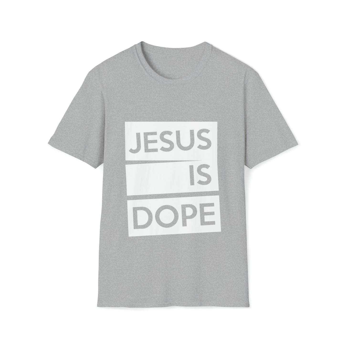 Jesus is Dope Inspirational Unisex Softstyle T-Shirt - White Print