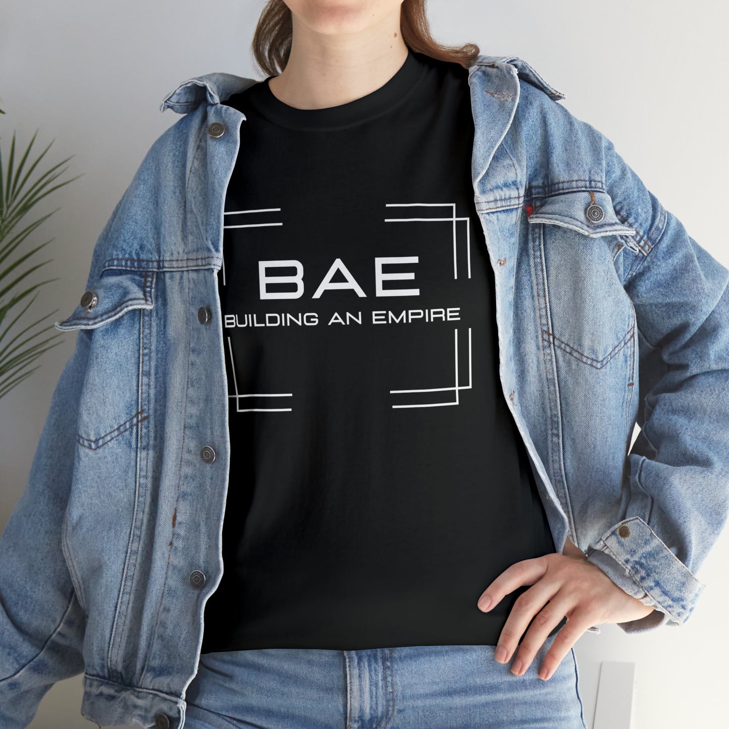 BAE Building An Empire Unisex Heavy Cotton Tee -White Silver Letters - Square