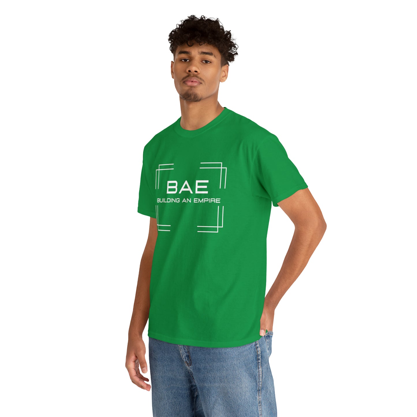 BAE Building An Empire Unisex Heavy Cotton Tee -White Silver Letters - Square