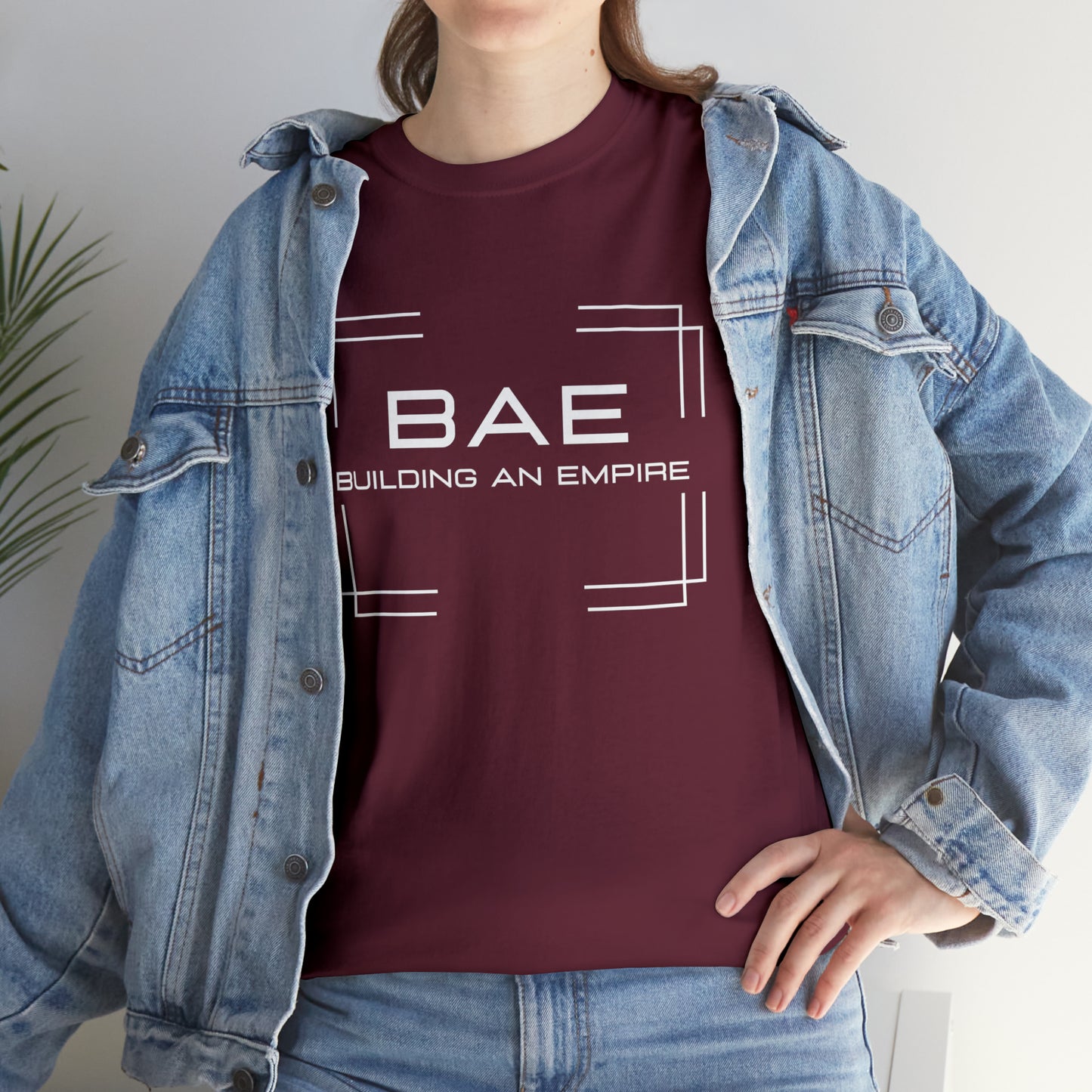 BAE Building An Empire Unisex Heavy Cotton Tee -White Silver Letters - Square