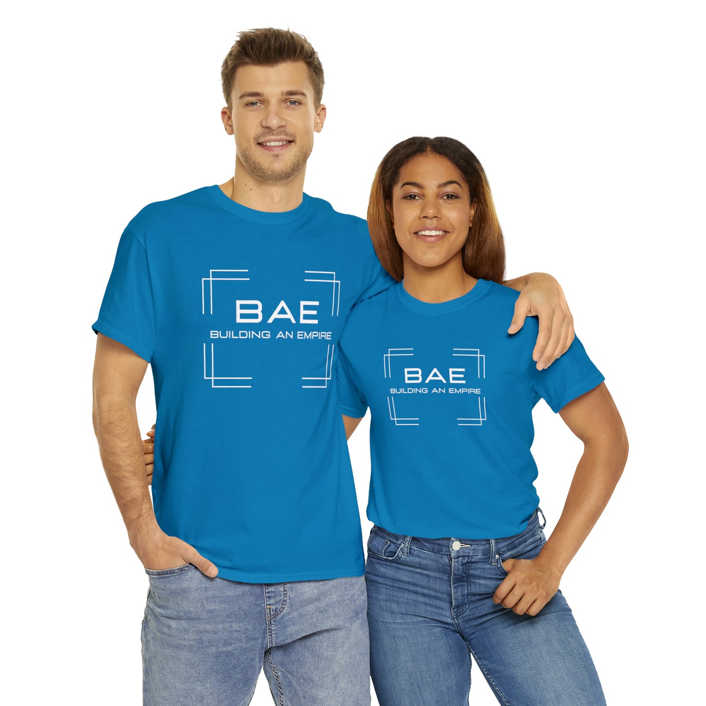 BAE Building An Empire Unisex Heavy Cotton Tee -White Silver Letters - Square