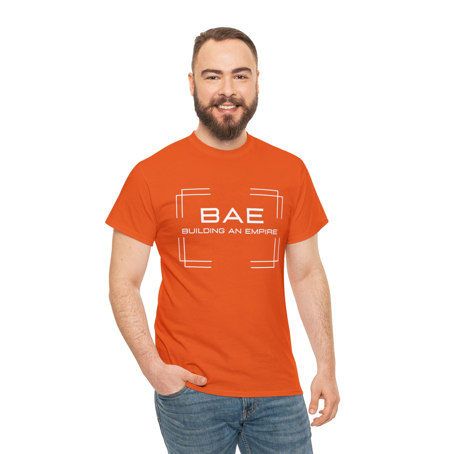 BAE Building An Empire Unisex Heavy Cotton Tee -White Silver Letters - Square