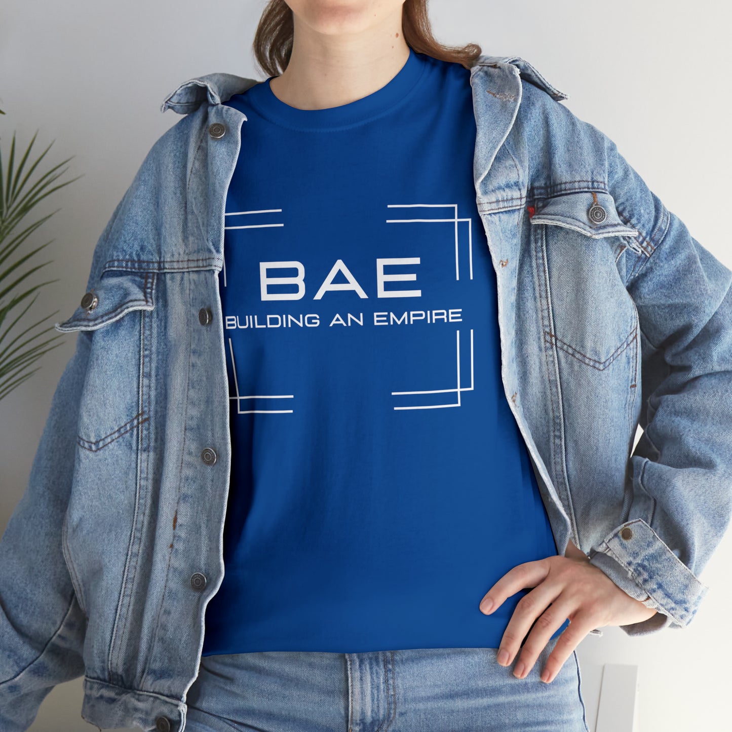 BAE Building An Empire Unisex Heavy Cotton Tee -White Silver Letters - Square