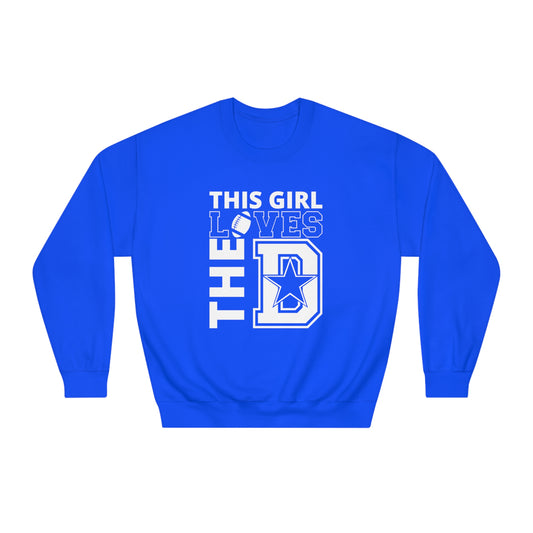 This Girl Loves the Dallas Cowboys - Fan - Unisex DryBlend® Crewneck Sweatshirt