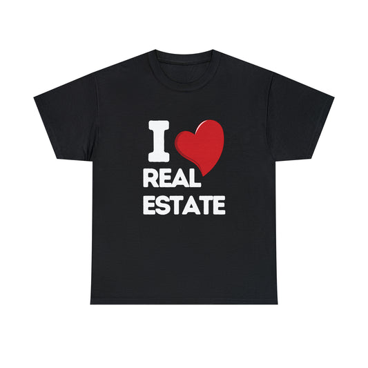 I Love Real Estate _ Curvy Heart Heavy Cotton Tee