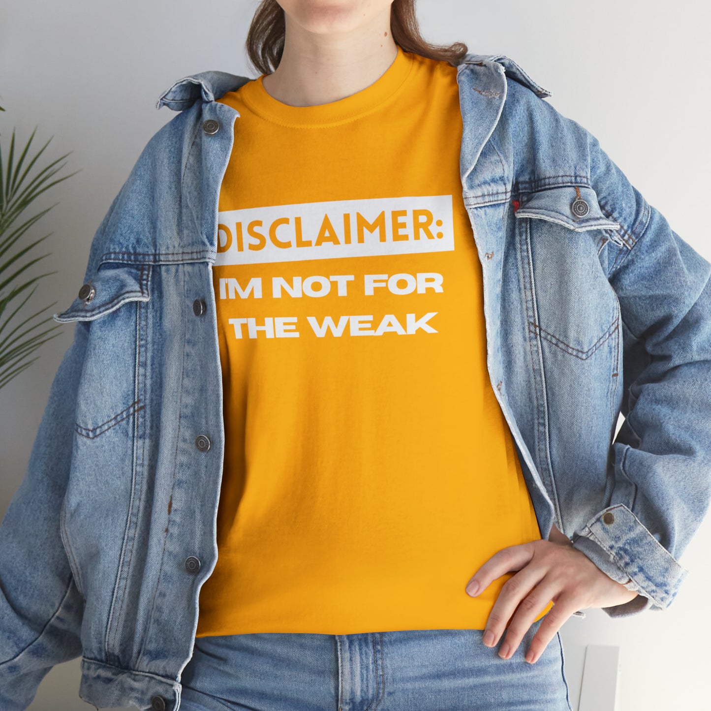 Disclaimer: I'M Not For The Weak Unisex Heavy Cotton Tee_WHT