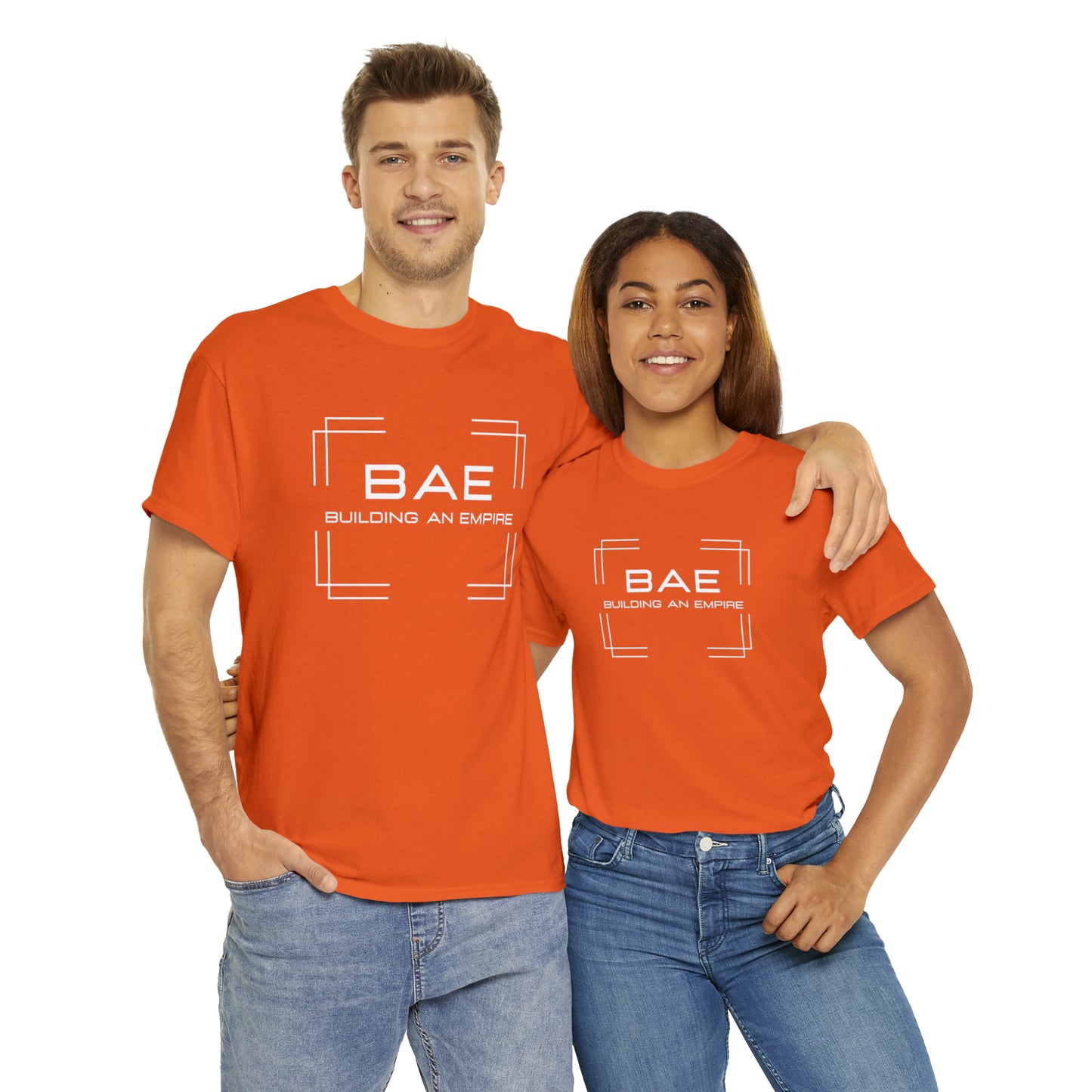 BAE Building An Empire Unisex Heavy Cotton Tee -White Silver Letters - Square