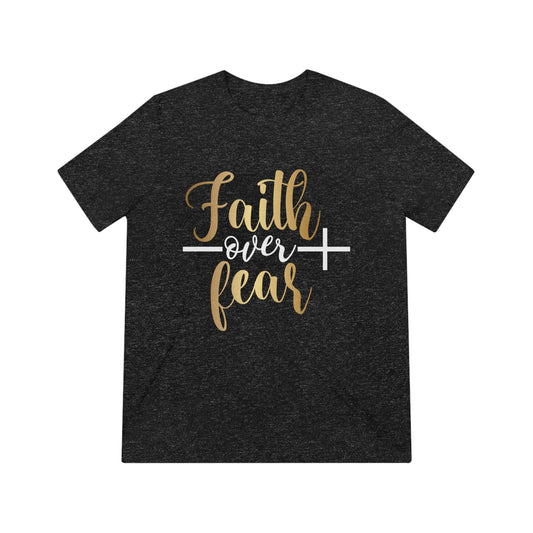 Faith Over Fear SoftStyle Triblend Tee - WHT Print