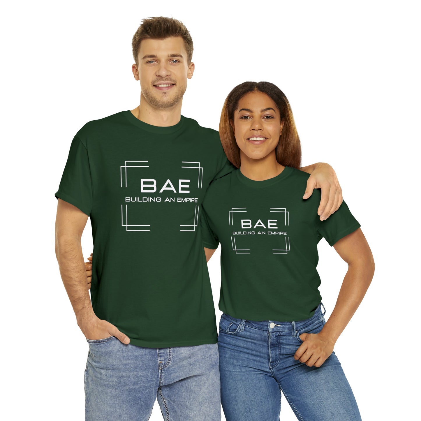 BAE Building An Empire Unisex Heavy Cotton Tee -White Silver Letters - Square