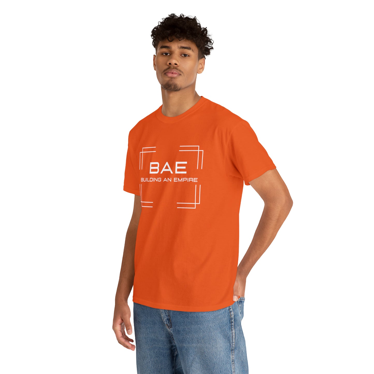 BAE Building An Empire Unisex Heavy Cotton Tee -White Silver Letters - Square