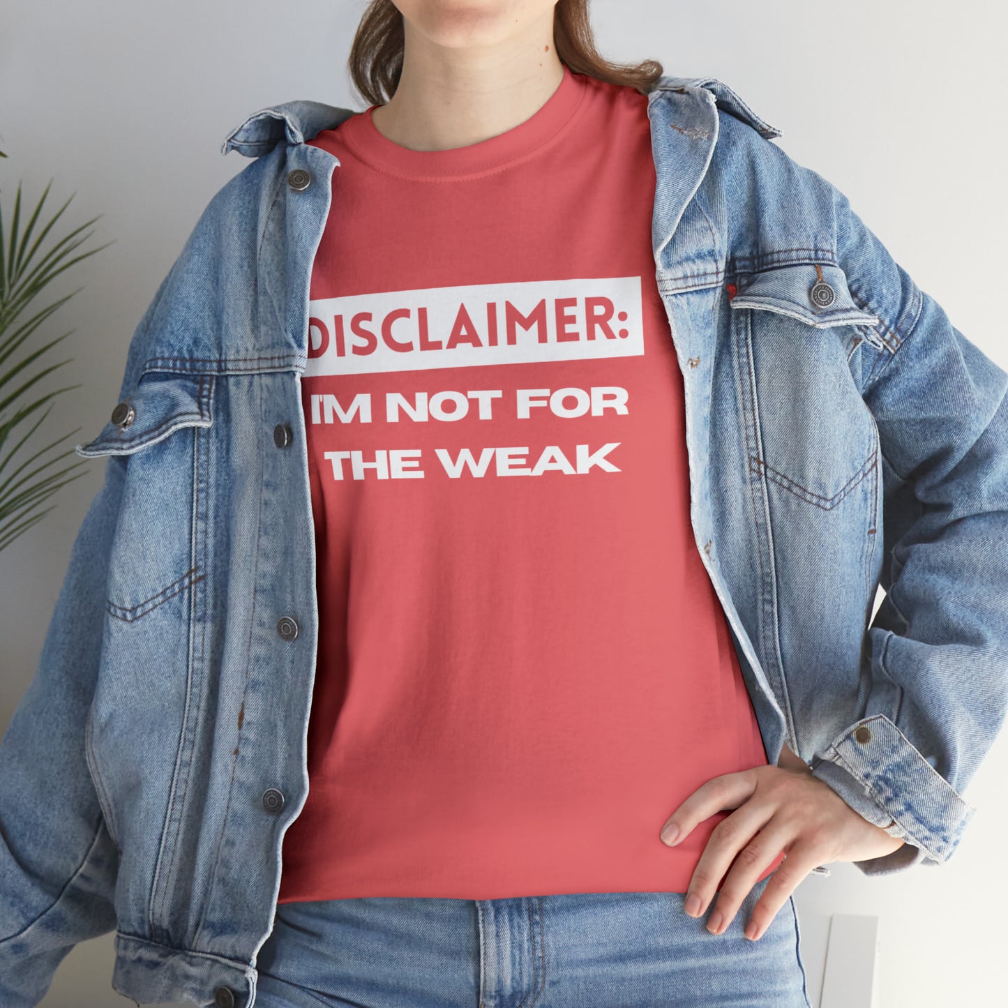 Disclaimer: I'M Not For The Weak Unisex Heavy Cotton Tee_WHT