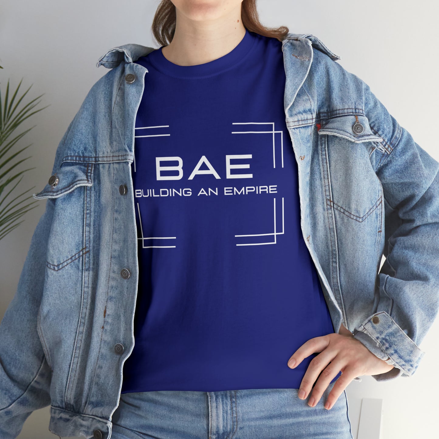 BAE Building An Empire Unisex Heavy Cotton Tee -White Silver Letters - Square